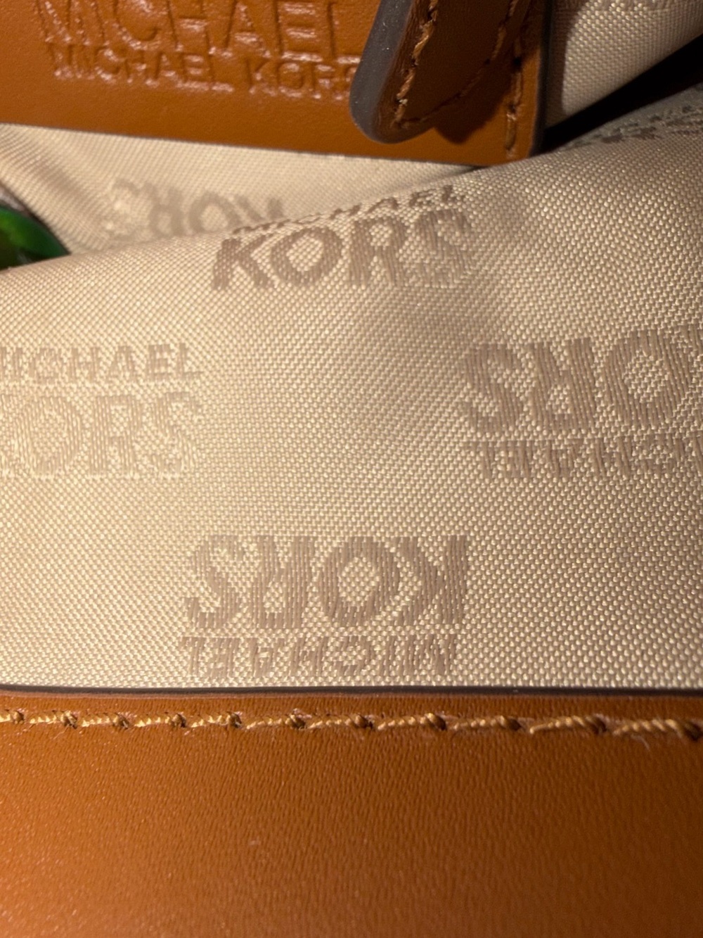 Michael Kors Beige/Tan MK Logo Tote with Front Pocket used condition!! - Picture 12 of 12